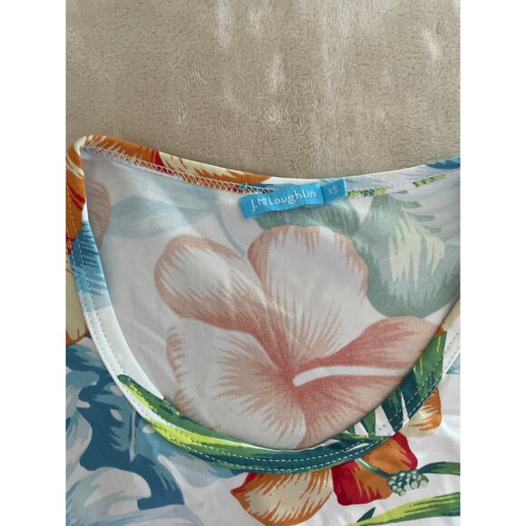 J. McLaughlin Nylon Spandex Signature Blouse 3/4 Sleeve BOTANNICA XS - Picture 3 of 6